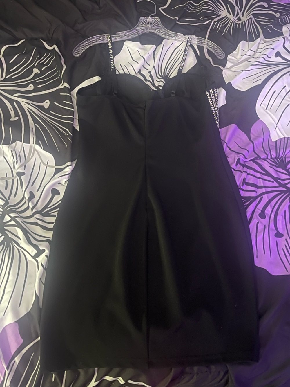 Fashion Nova - Black Embellished Bodycon Mini Dress, Small - Picture 5 of 6